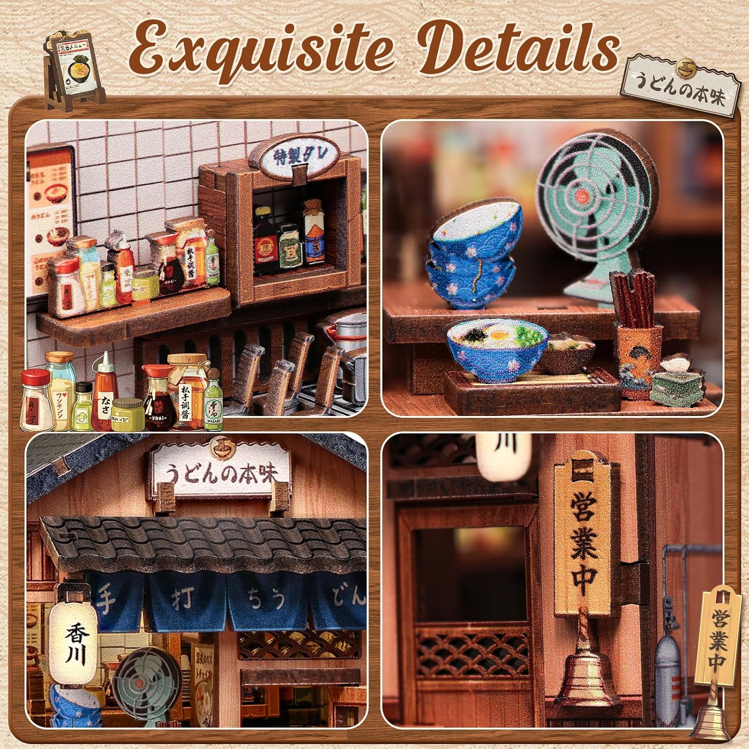 Thumbnail 6 de Cutefun Book Nook Japan - Puzzle 3D in legno Kagawa Udon House