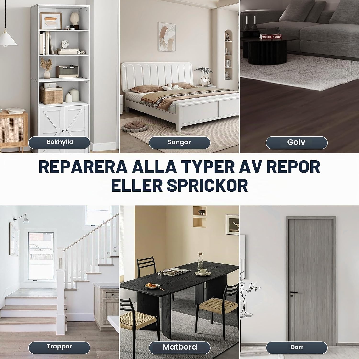 Thumbnail 6 de AOOWU 5031451 möbelreparationskit med träfyllning i fyra färger