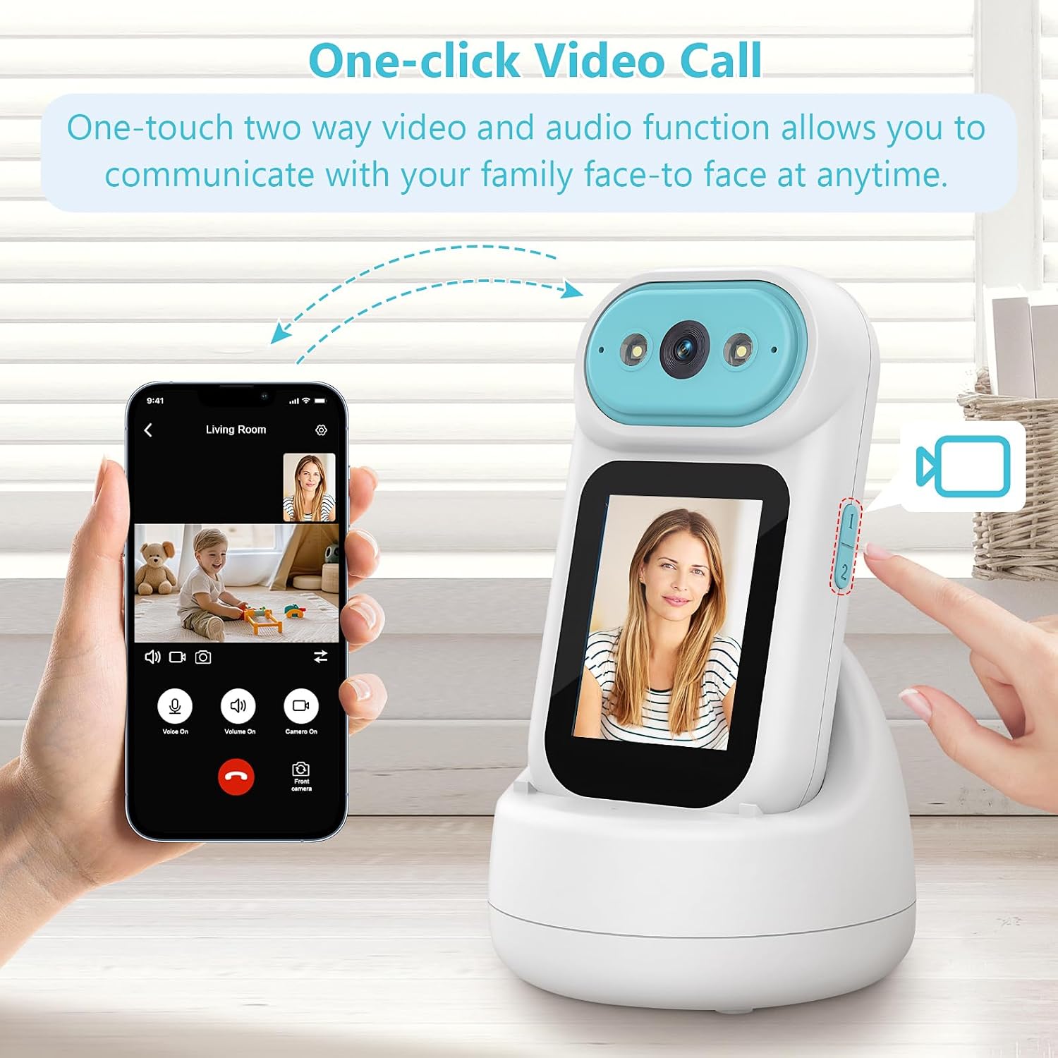 Detalle de 2K Pan‑Tilt Indoor Camera with 2.8" Screen