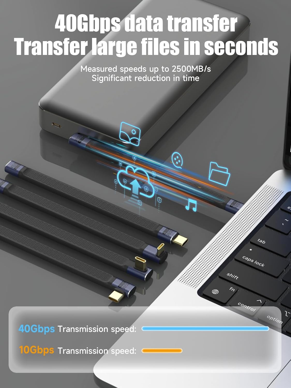 Thumbnail 3 de Cable USB4.0 Corto Type-C a Type-C 13cm ⚡ Soporte 8K60Hz, 240W