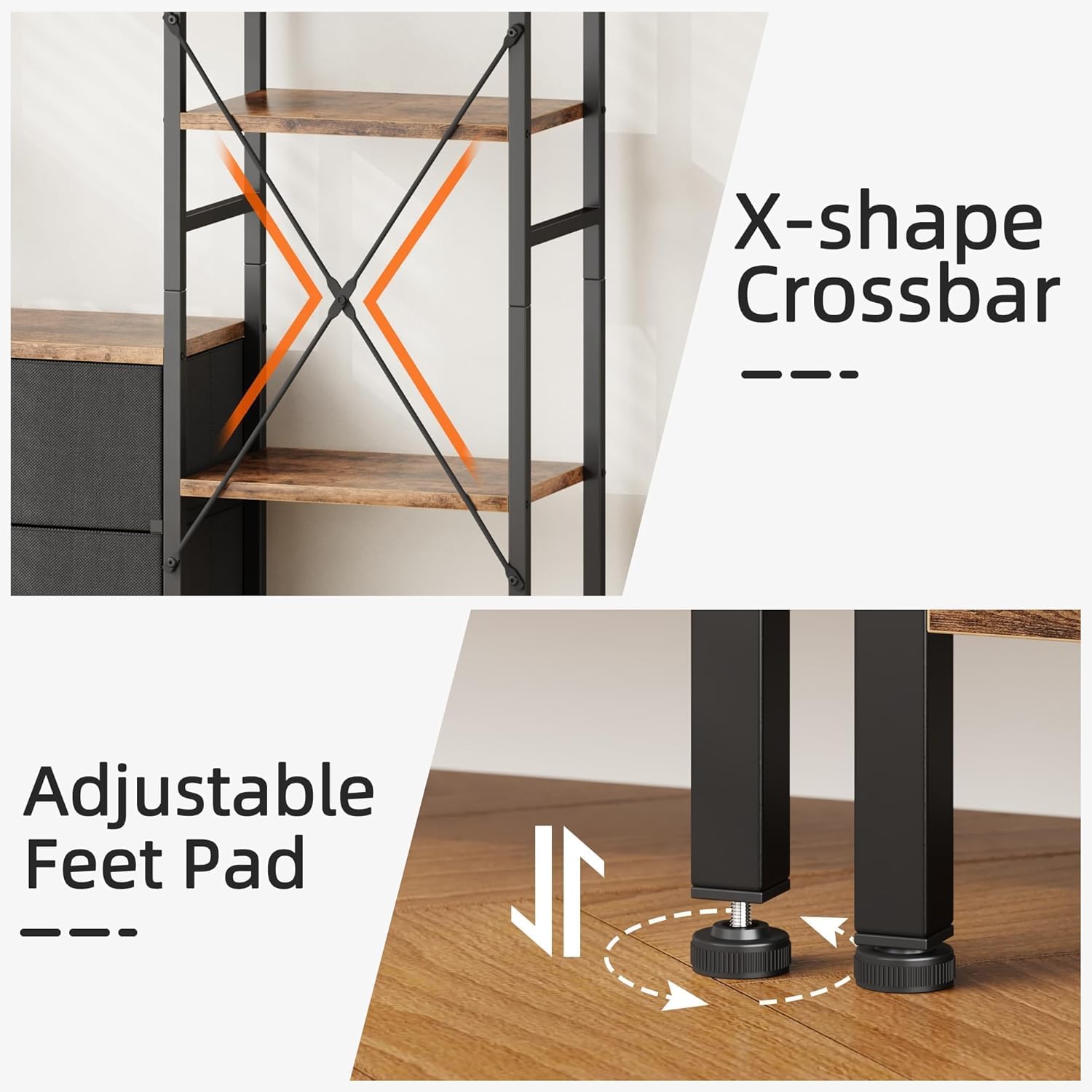 Thumbnail 5 de AFLUI Triple Bookshelf 47" Rustic Brown