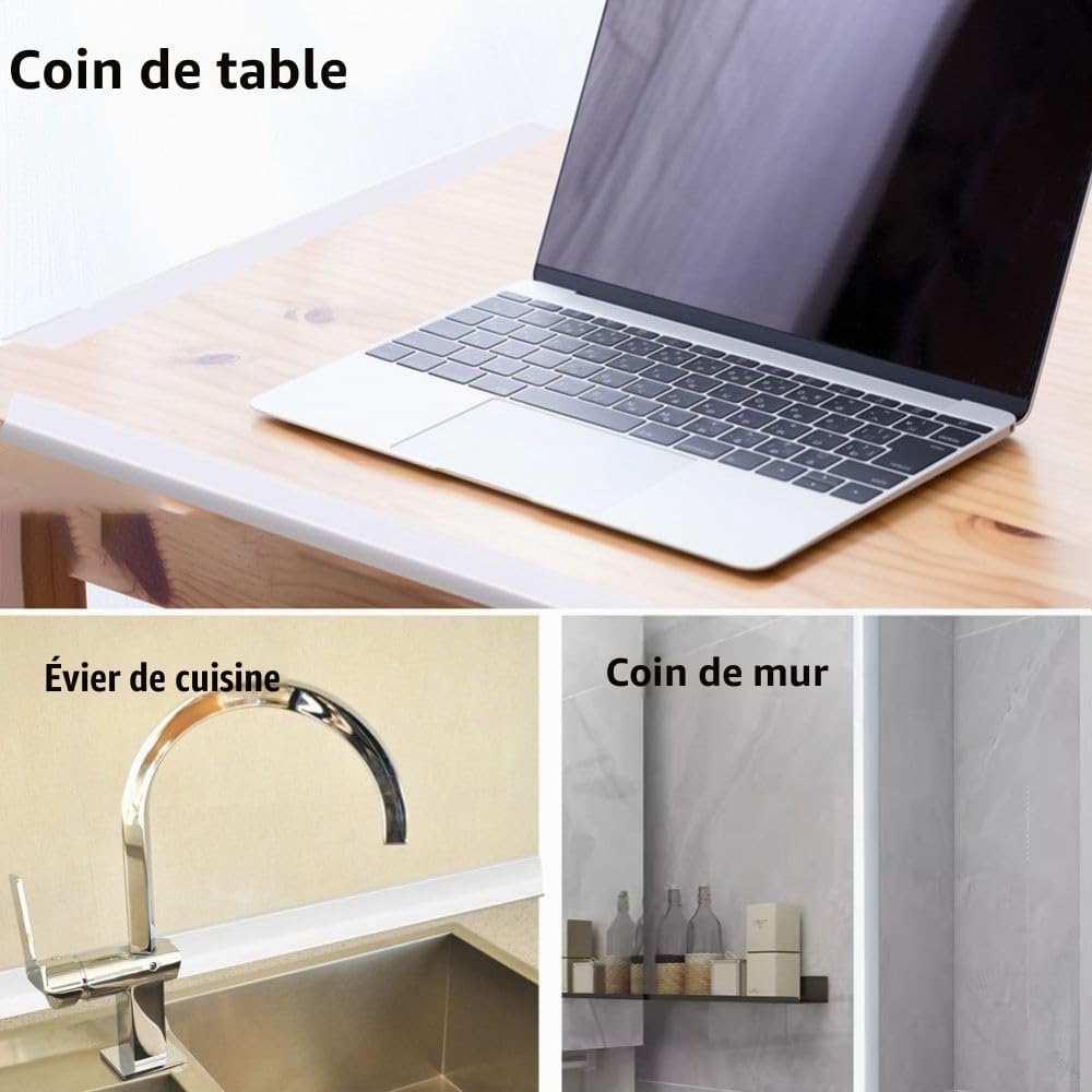 Detalle 2 de Zayejod YT31003 pvc-hoeklijst, zelfklevend, waterbestendig, 5 m, wit