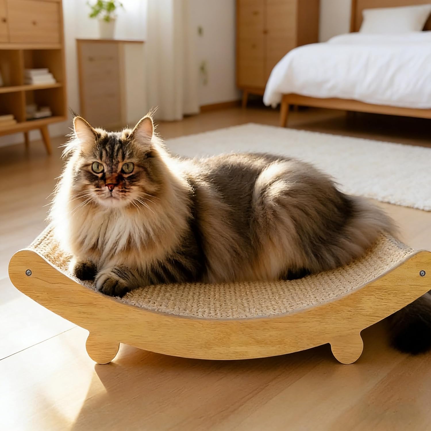 Thumbnail 1 de Cat Scratch Furniture - Sisal Cat Scratcher Bed with 160° Curved Design