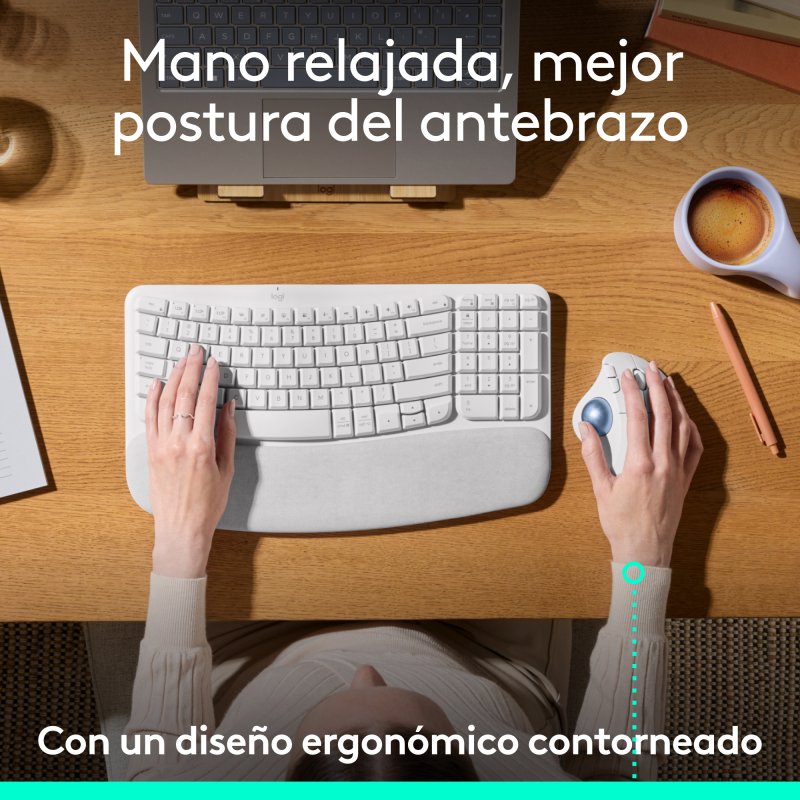 Detalle 2 de Logitech Ergo Series ERGO M575S Ratón Inalámbrico Bluetooth Trackball 2000 DPI Blanco