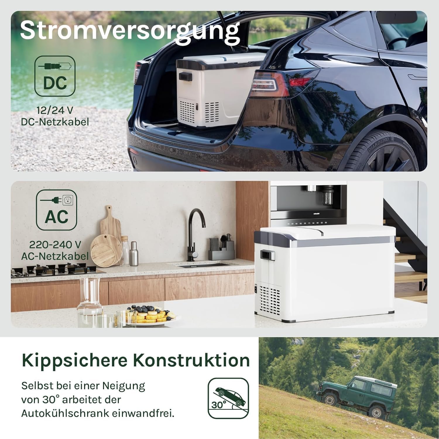 Thumbnail 6 de WOLTU 30L Kompressor Kühlbox Elektrisch 12V/230V – Dual Zone, Gefrierbox für LKW, Strand & Picknick