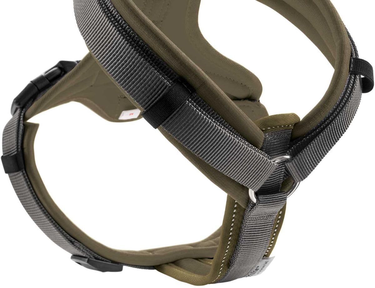 Detalle 2 de HUNTER Geschirr Maldon Oliv/Grau XS – robustes Y-Geschirr aus Nylon mit Komfortpolsterung
