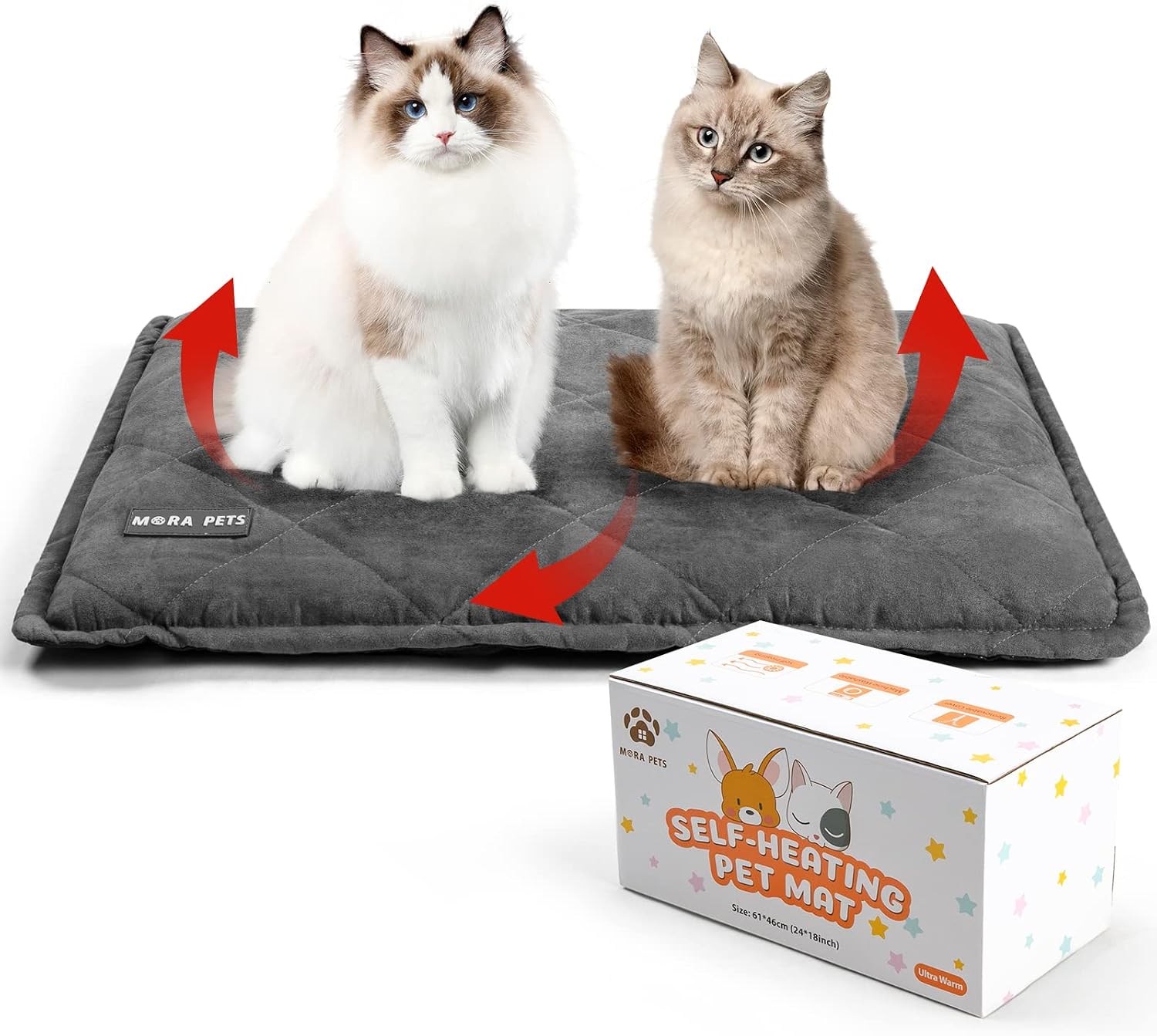 Detalle de Mora Pets Selbstheizende Decke Katzen 76 x 52 cm