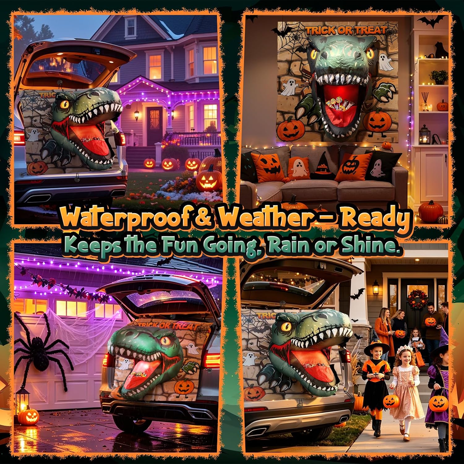 Thumbnail 6 de Dusor DJ0017 4-Foot Inflatable Dinosaur Halloween Decoration with LEDs