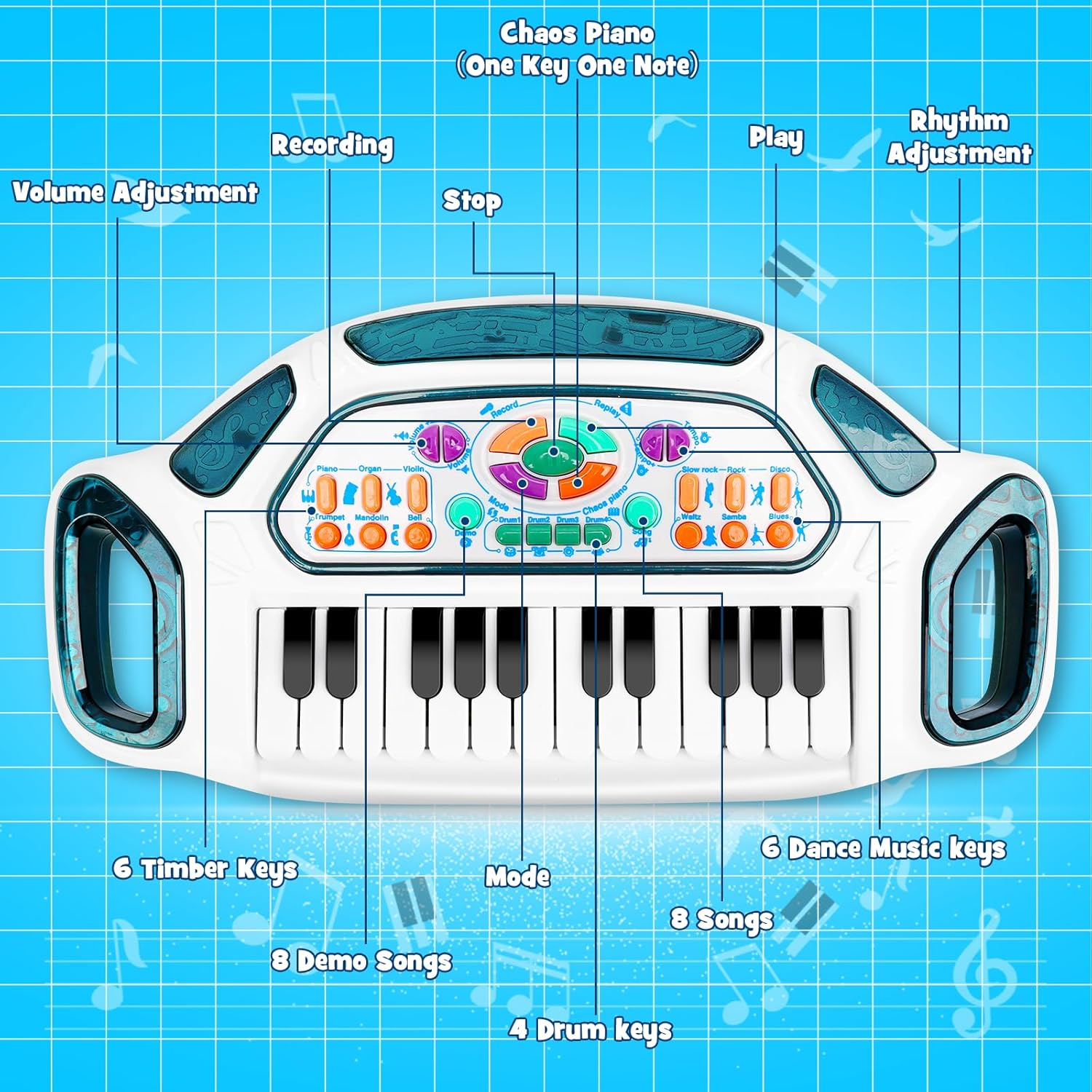 Thumbnail 1 de Kids Piano Keyboard 24 keys for toddlers