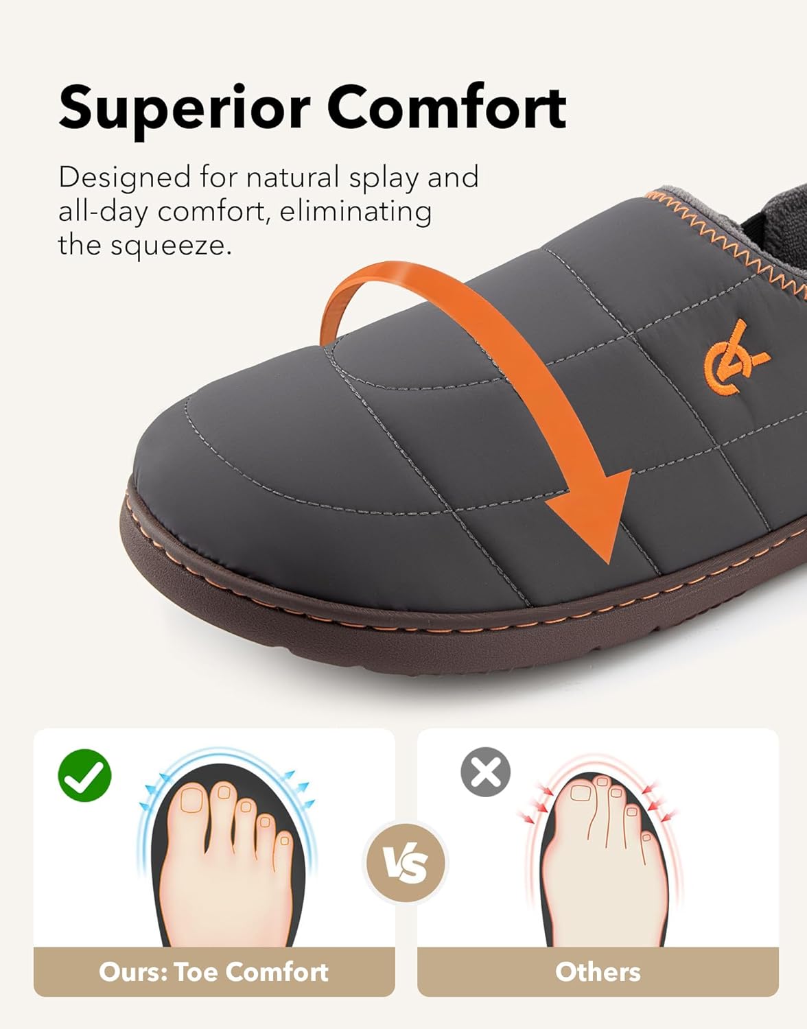 Thumbnail 5 de VeraCosy men’s quilted slippers with elastic gore and anti-skid TPR outsole