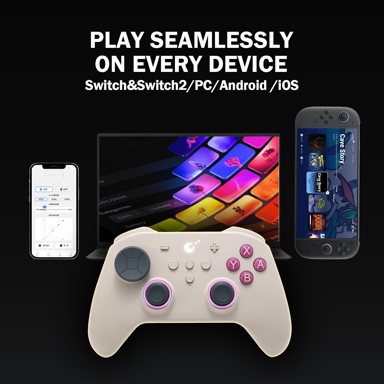 Thumbnail 6 de GuliKit TT Pro Wireless Game Controller: Retro Brown, Bluetooth & Hyperlink Adapter