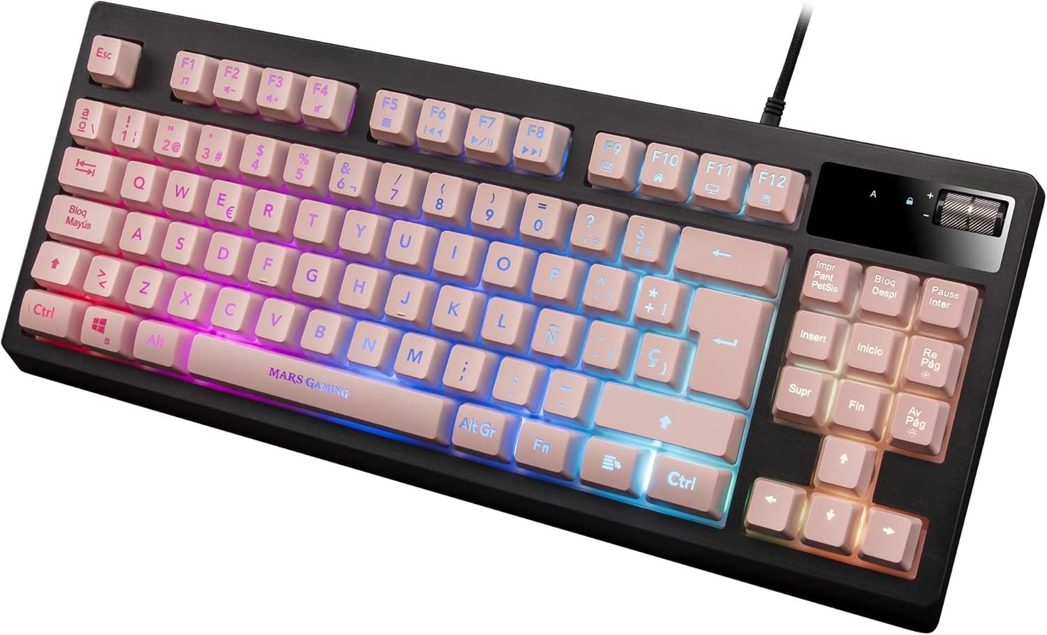 Thumbnail 1 de Mars Gaming MKAX Teclado Mecánico TKL RGB Rosa con Reposamuñecas