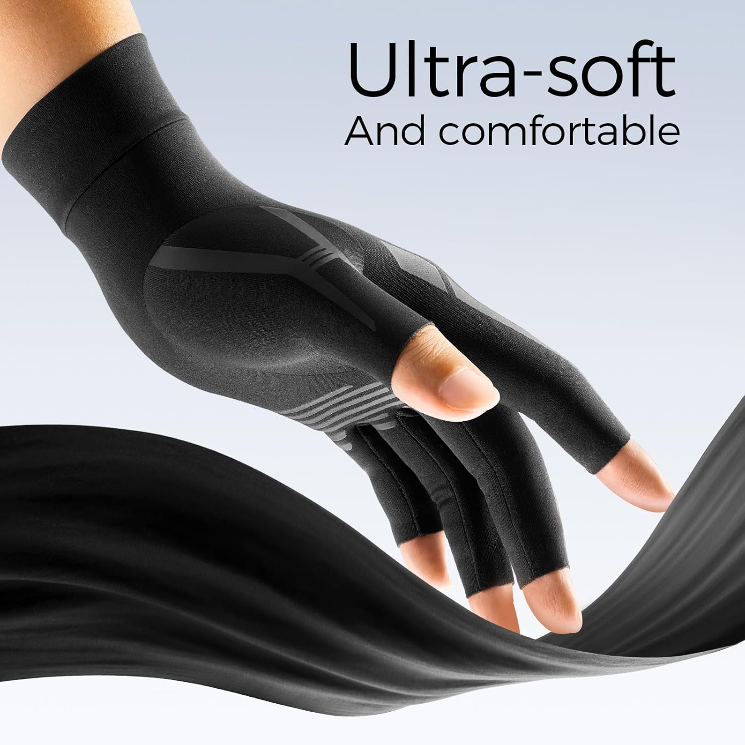 Detalle de FREETOO arthritis compression gloves, fingerless
