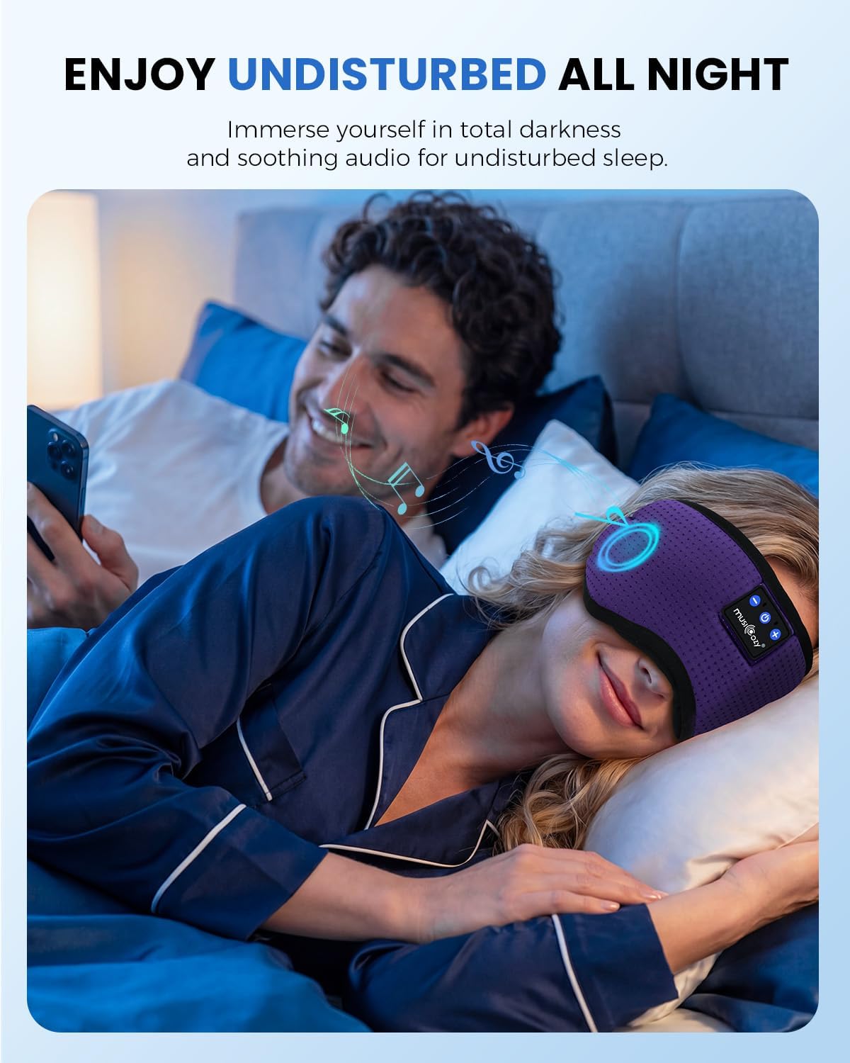Thumbnail 6 de MUSICOZY Sleep Mask Headphones: 100% Blackout Bluetooth Eye Mask with Ultra-Thin Speakers