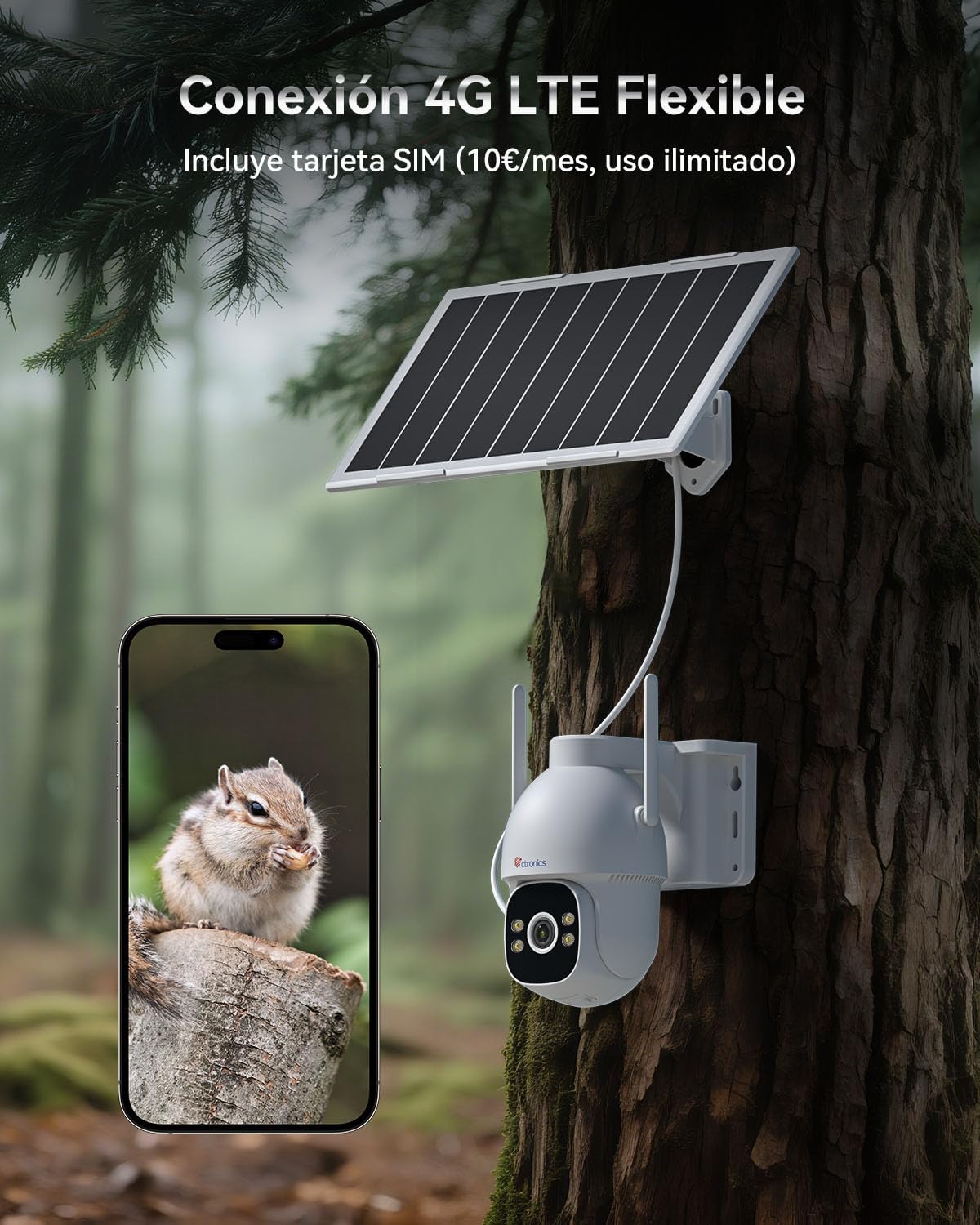 Thumbnail 3 de Ctronics Camara Vigilancia AOV 4G Solar 8W