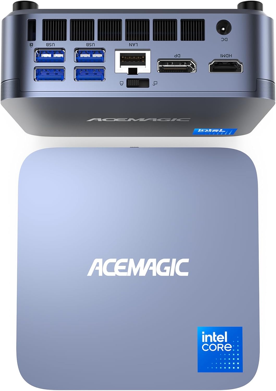 Detalle de ACEMAGIC M5 Mini PC: Intel i5-14500HX, 32 GB RAM, 1 TB NVMe – kompaktleistung mit Windows 11 Pro