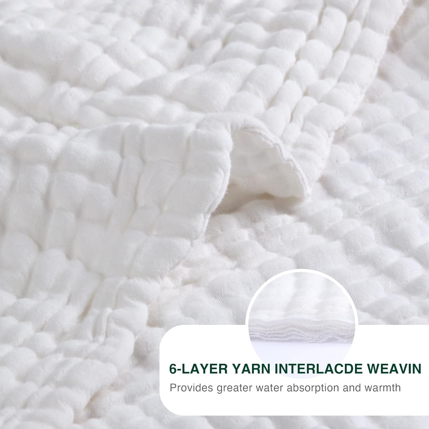 Thumbnail 3 de Love's Cabin 6-Layer Muslin Blanket 90"x90"