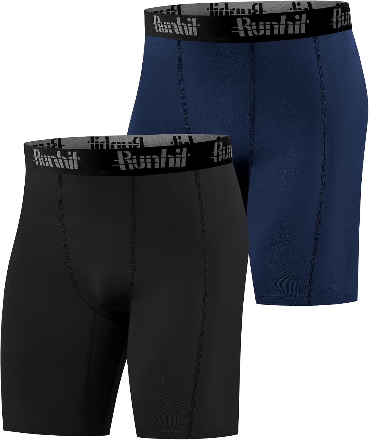 Detalle de Runhit Compression Shorts for Men (1 or 2 Pack) – Anti-chafing Quick-dry Base Layer for Running, Gym & Cycling