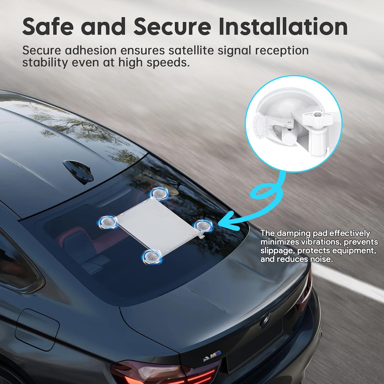 Detalle de WXPSKY Suction Cup Mount for Starlink Mini & Mini X – Heavy-Duty Car Attachment
