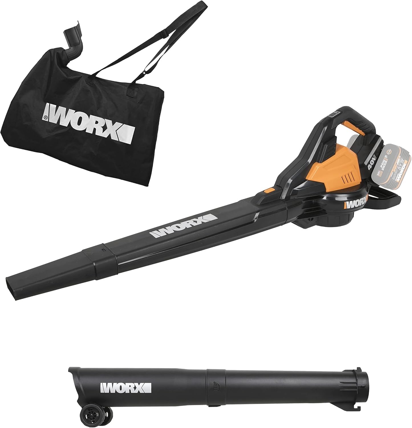 WORX WG583E.9 soffiatore/aspiratore brushless 40 V 2-in-1 con sacco da raccolta (solo utensile)