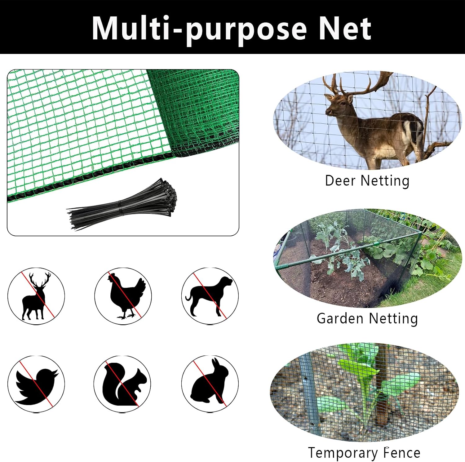 Thumbnail 6 de POYEE PJBFG-NET-G-4-100 Deer Fence Netting, 4 x 100 ft Green HDPE Mesh