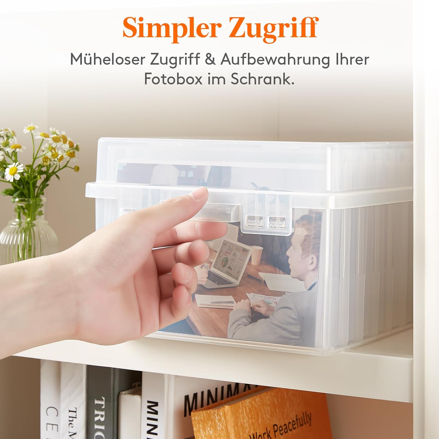 Thumbnail 6 de Lifewit Foto-Aufbewahrungsbox mit 9 Innenhaltern (13x18 cm / 5R), transparentes Kunststoff-Organizer-Set, 2 Stück