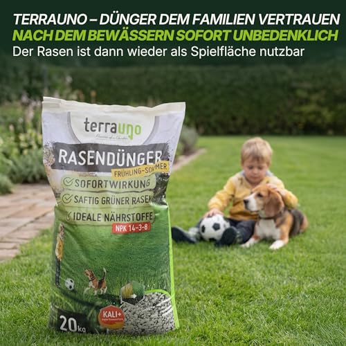 Detalle de TerraUno Rasendünger Frühjahr/Sommer I Sofortwirkung I 20 kg für 1000 m²