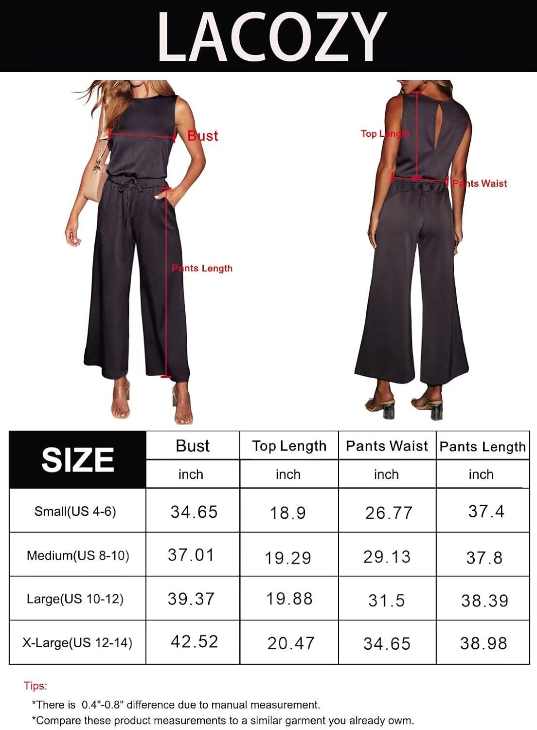 Thumbnail 3 de LACOZY women’s summer sleeveless jumpsuit playsuit with pockets