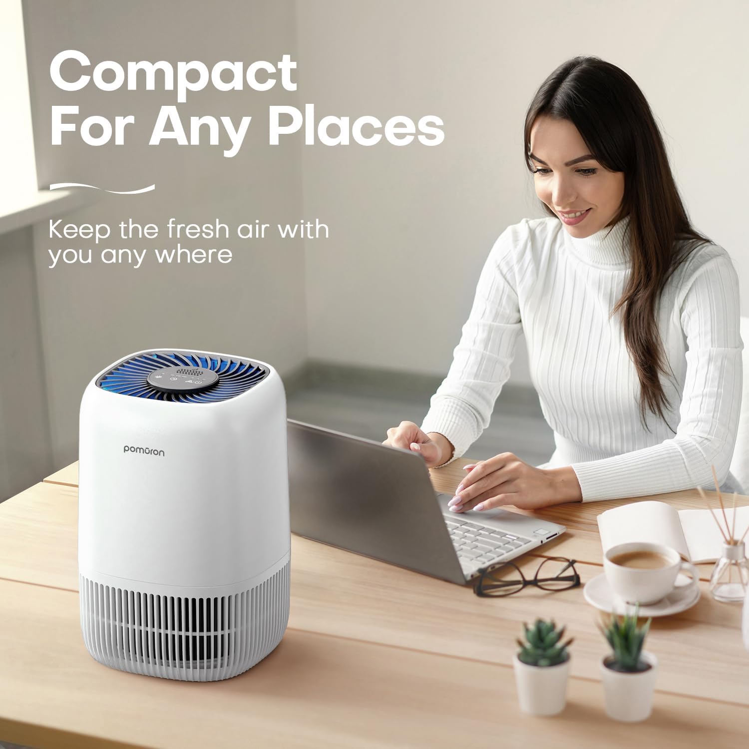 Thumbnail 6 de POMORON MJ012H Air Purifier, H13 HEPA Filter, 20 dB Sleep Mode, White