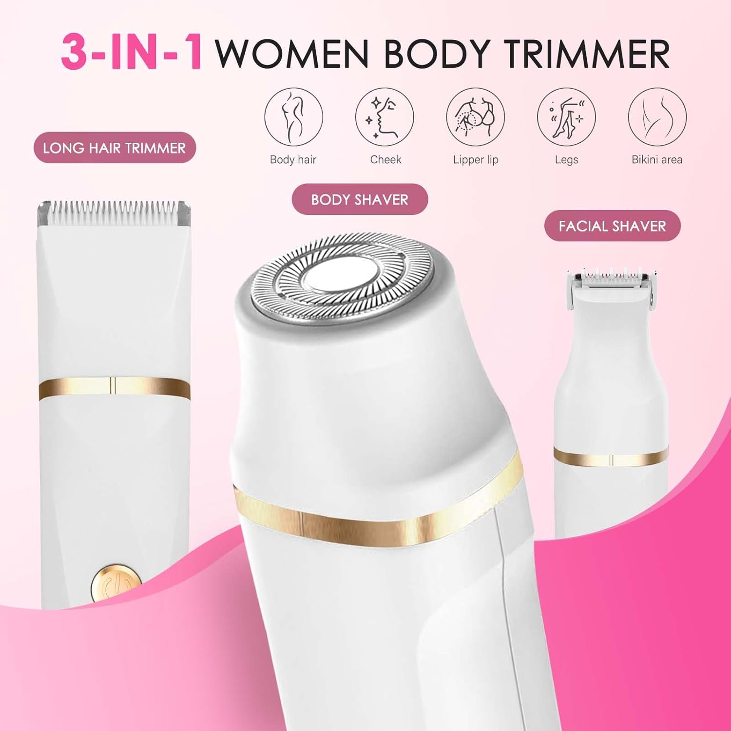 Detalle de MIFXIN New 3‑in‑1 Women’s Electric Shaver 3‑in‑1 🪒