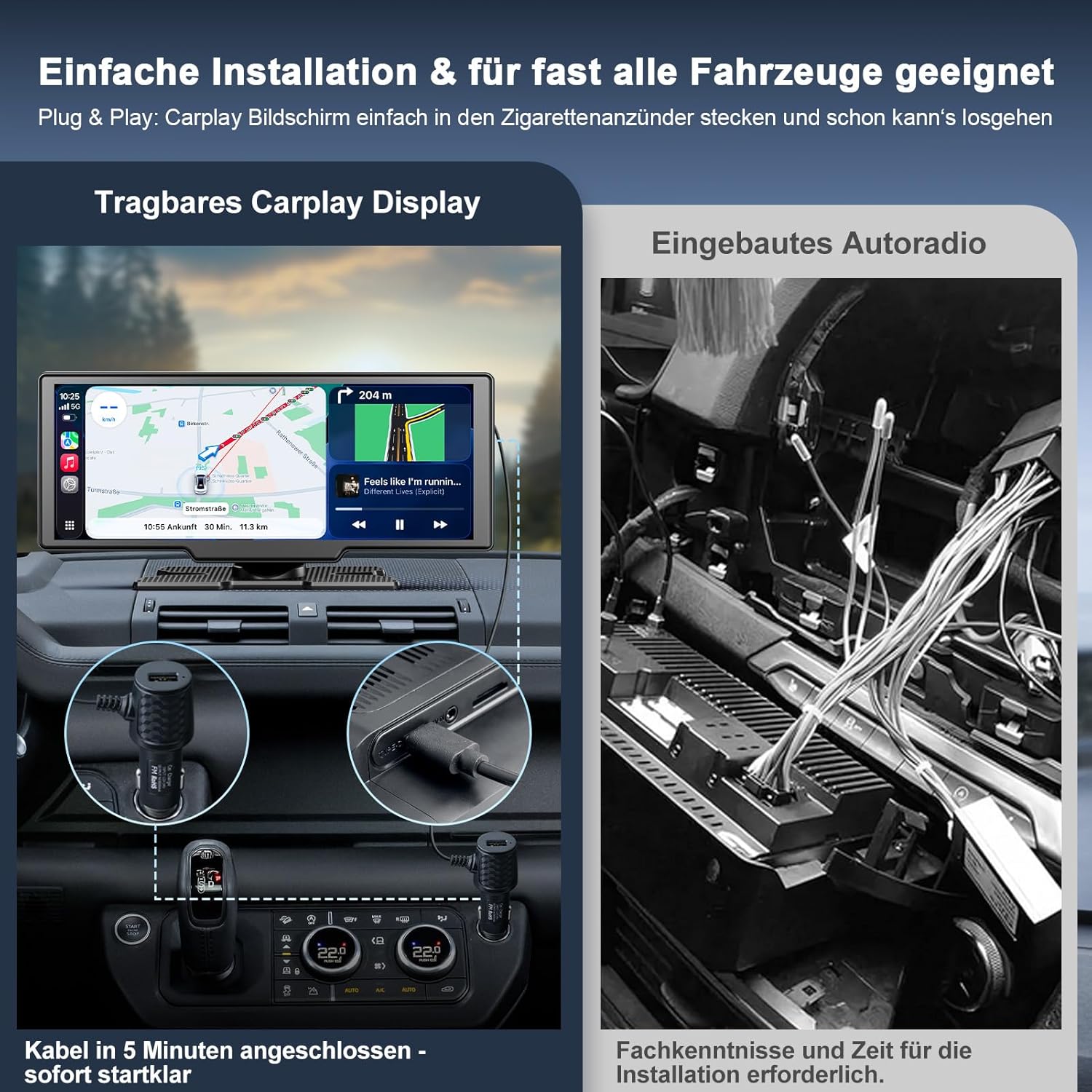 Thumbnail 6 de CarPlay/Android Auto Display (10,26 Zoll) mit kabellosem Wireless-Betrieb, Rückfahrkamera und Sprachsteuerung
