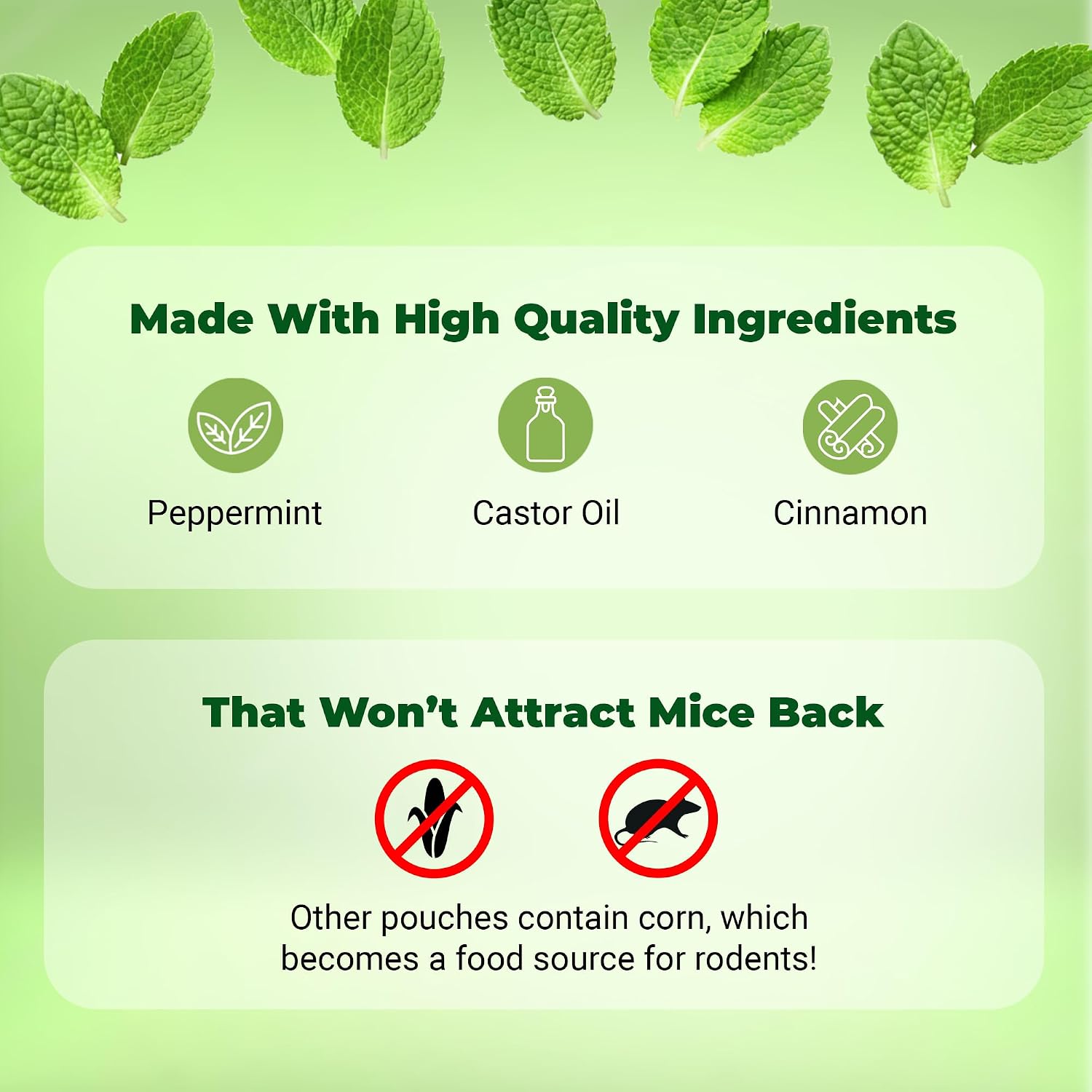 Detalle de Mighty Mint MP-012-MM Mouse Repellent Pouches, 12 Count with Glue Dots