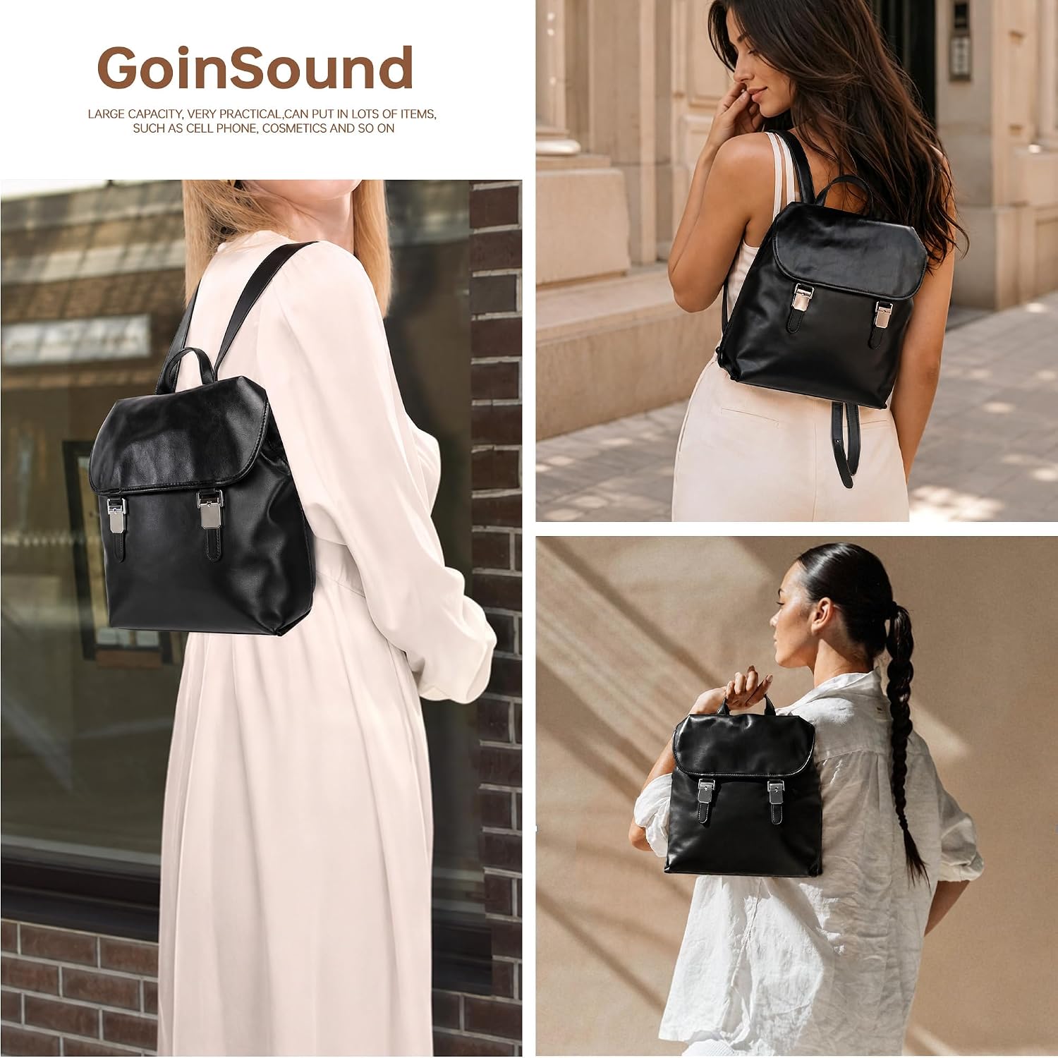 Detalle de Goinsound Small Backpack Purse in Vegan Leather