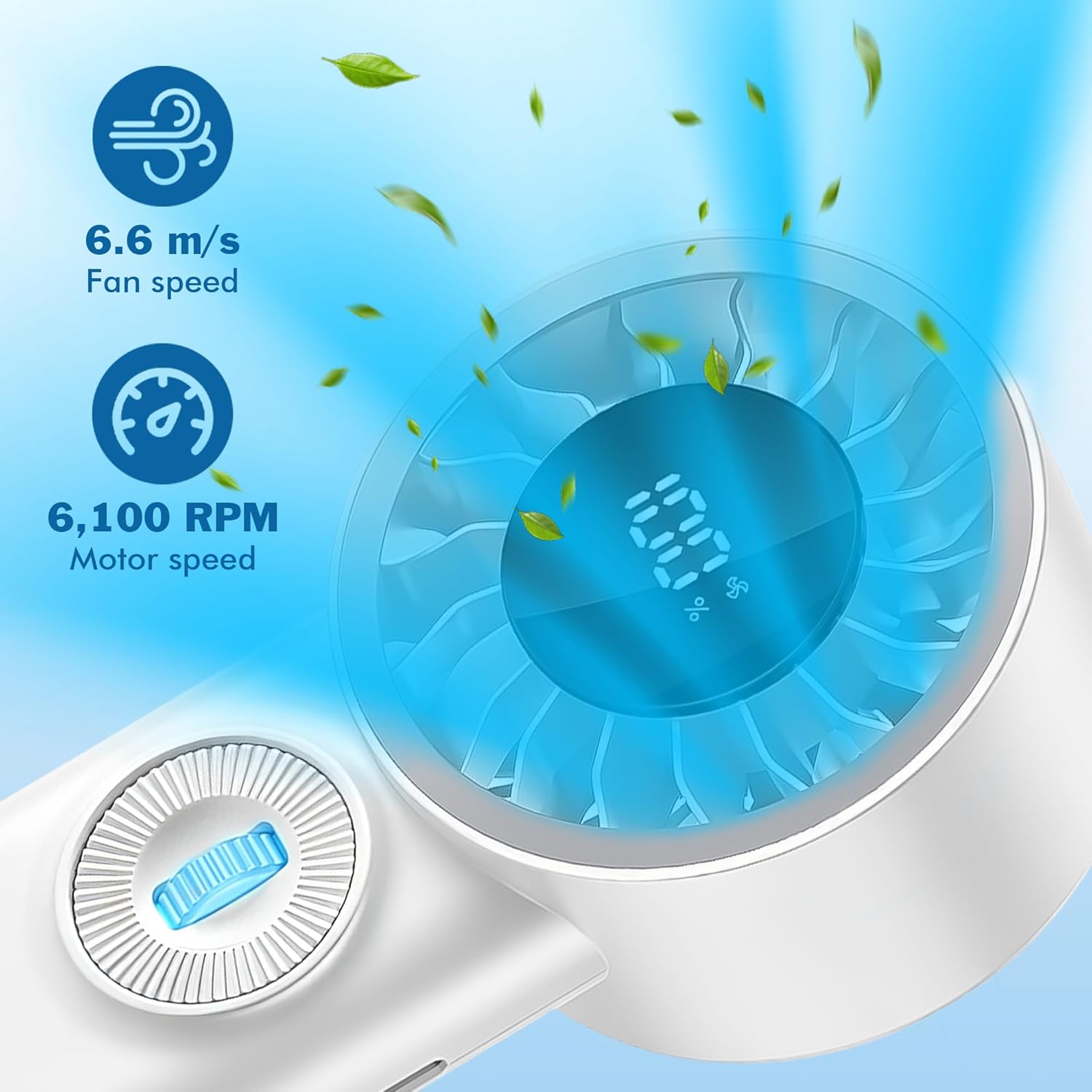 Thumbnail 5 de Miady 2 Pack Handheld Fan with 100-gear Roll Control and LED Display