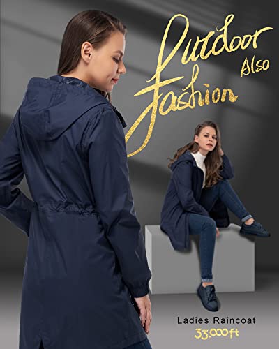Thumbnail 5 de 33,000ft Women's Lightweight Hooded Rain Jacket – Packable Waterproof Coat