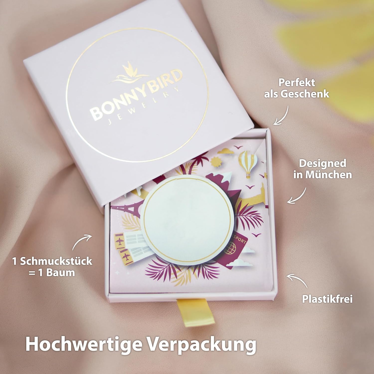 Thumbnail 5 de BONNYBIRD Wasserfeste Federkette aus Edelstahl 316L mit Süßwasserperle – BonnyFeather in Silber, Gold & Roségold