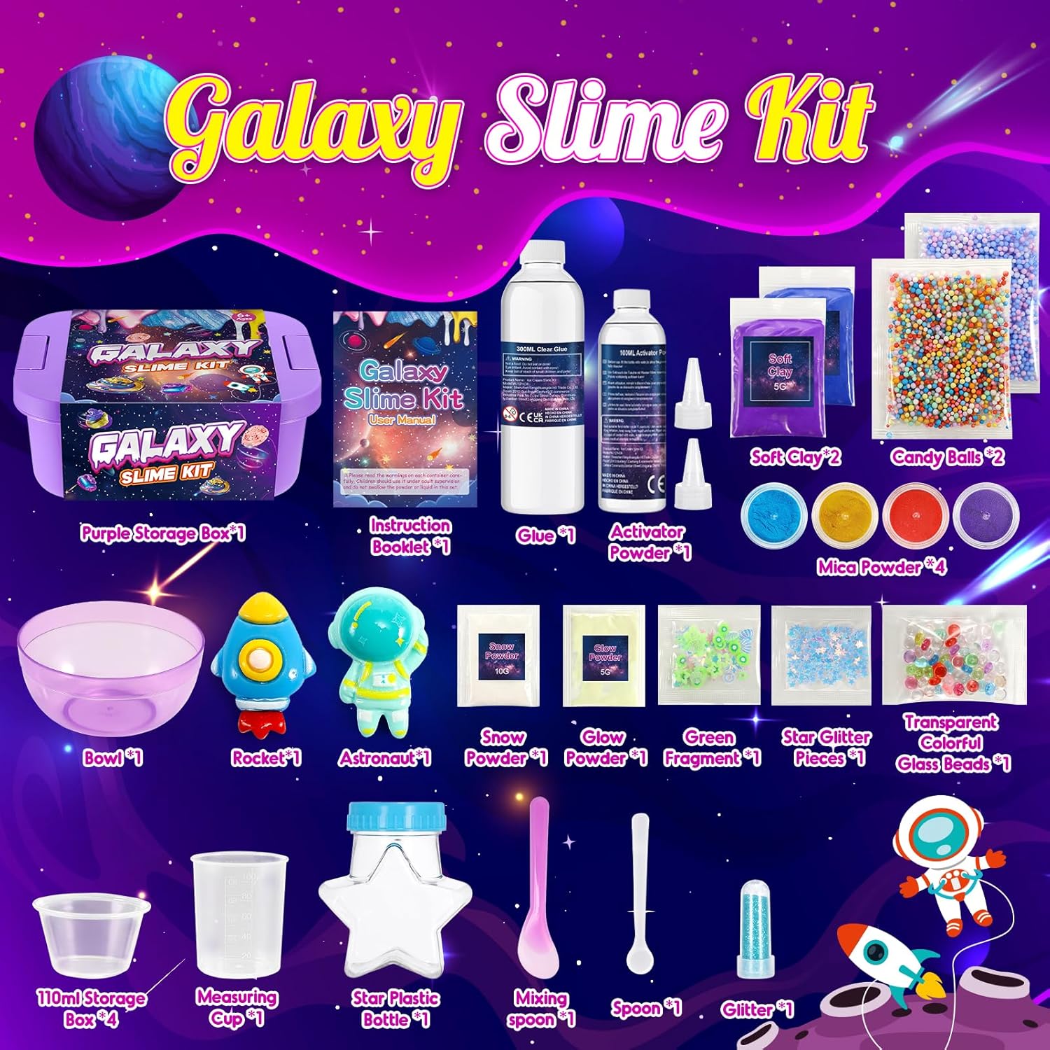 Thumbnail 6 de iKidiki Galaxy Slime Kit 57-piece set