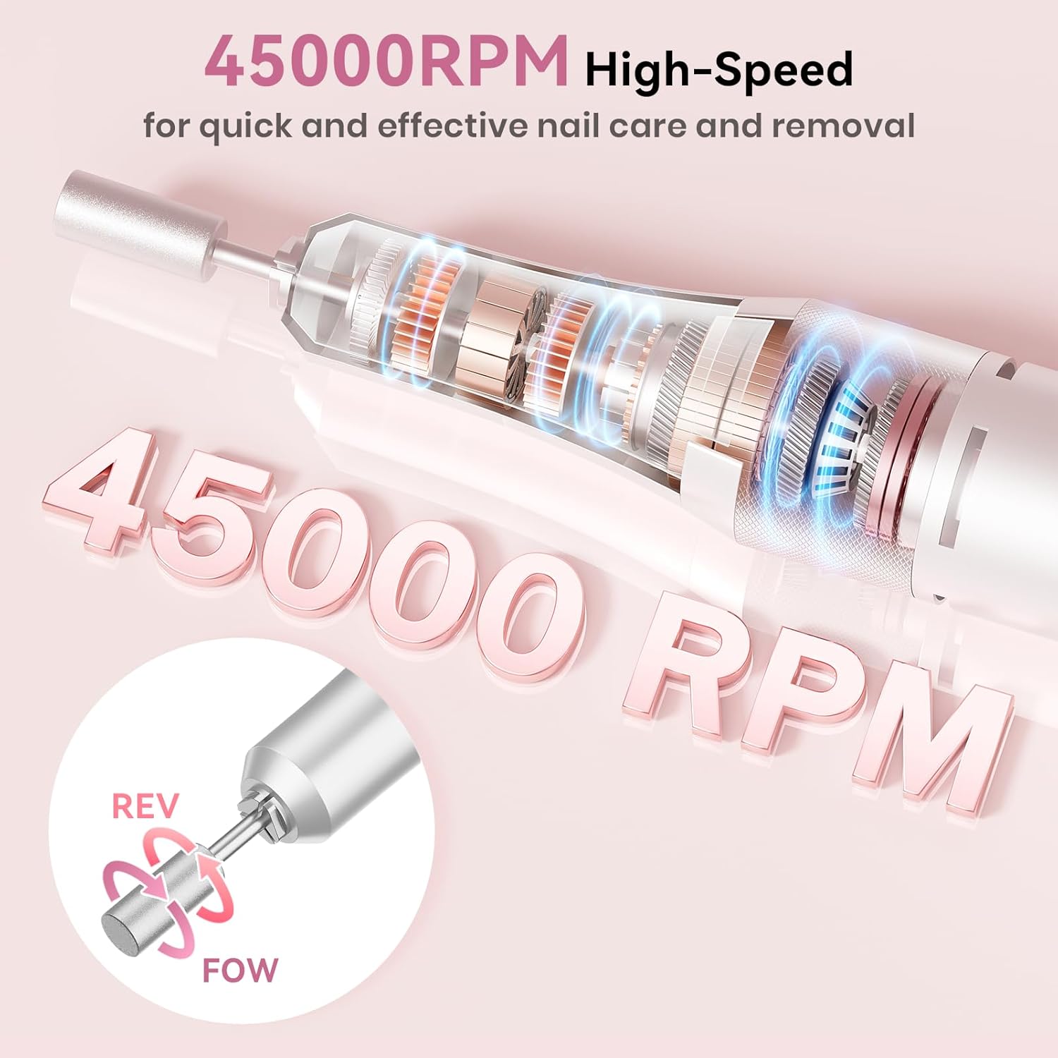 Detalle de Hoxida Professional Nail Drill 45000RPM