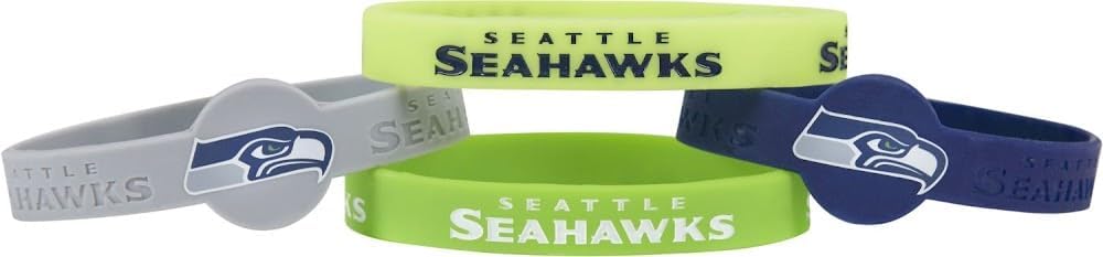 Detalle de NFL Silicone Bracelets 4-Pack — Team-Logo Wrist Bands in Team Colors