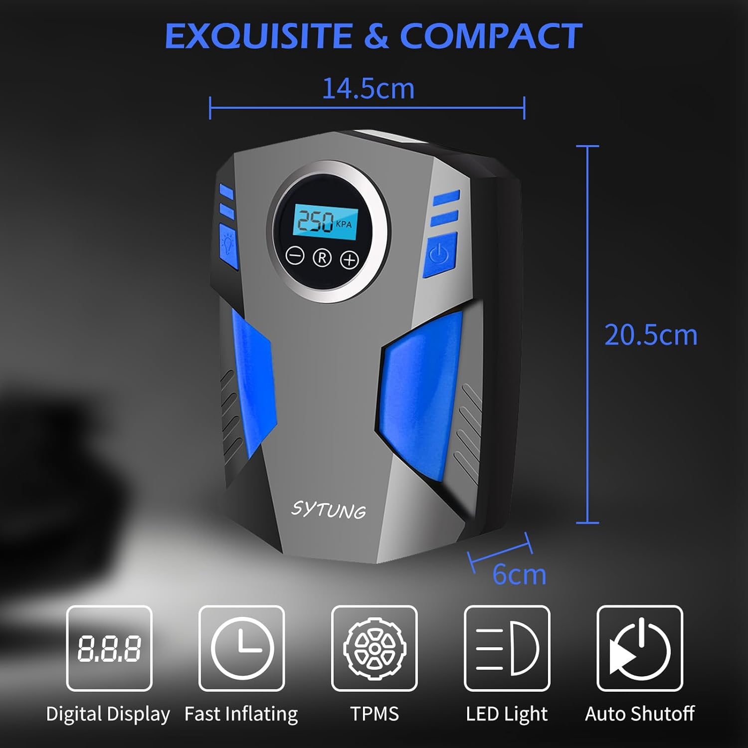 Detalle de SYTUNG tyre inflator pump 12V digital