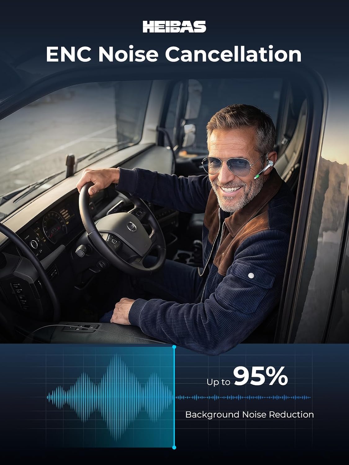 Detalle 2 de HEIBAS Bluetooth Headset with 500mAh Charging Case — 72 Hours Talking Time, 5.1, Dual Connectivity