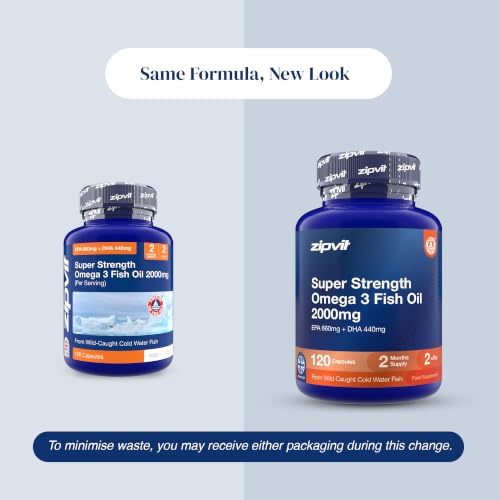 Detalle de Zipvit Omega 3 Fish Oil 2000mg – 120 Softgels (EPA 660mg / DHA 440mg)