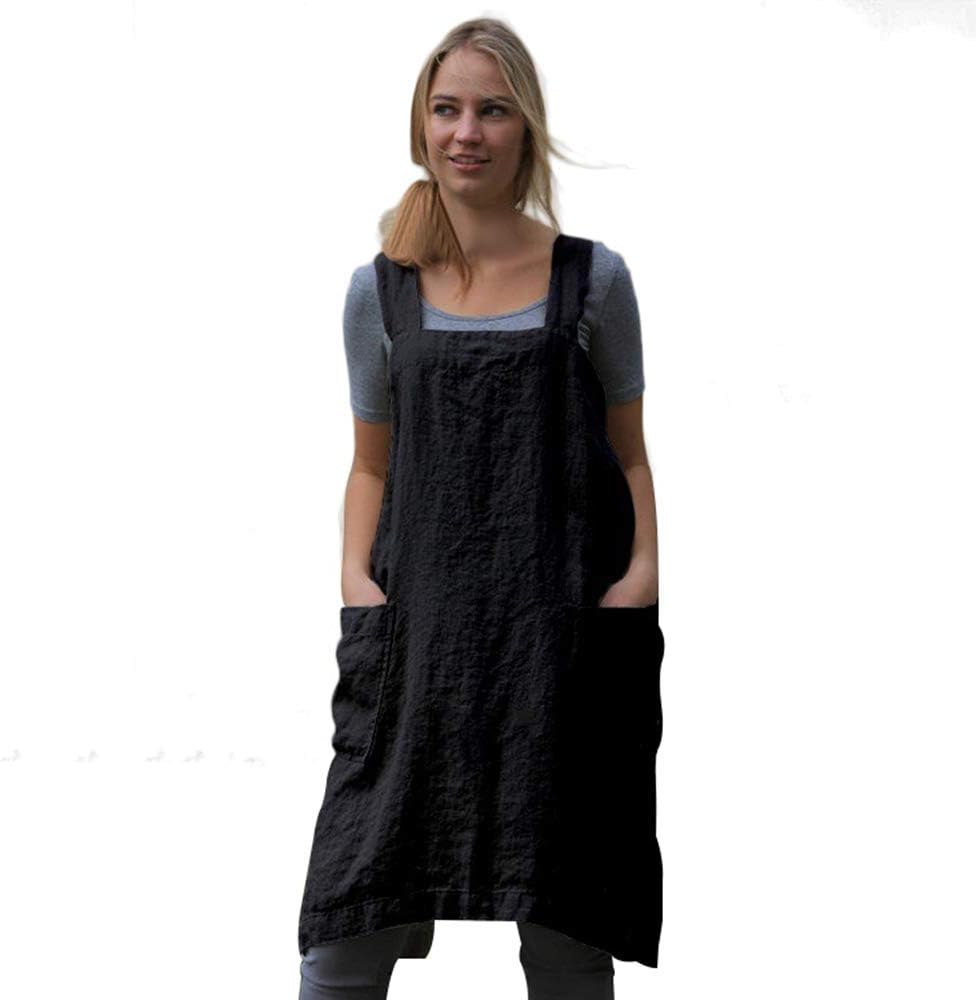 Detalle 2 de WROLEM Cross-Back Pinafore Apron, Cotton Blend