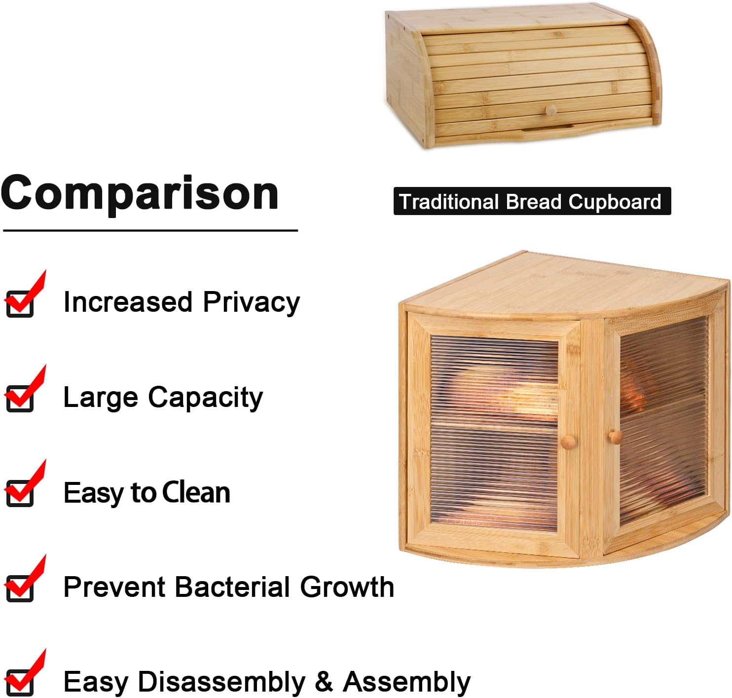 Thumbnail 6 de Leader Accessories Bambus Brotkasten 32x32x34 cm
