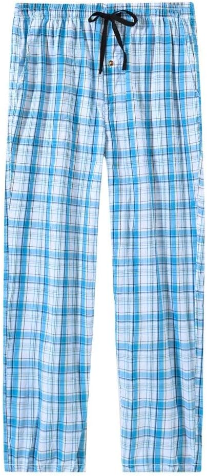 Detalle de MoFiz Men's Pajama Pants Ultra Lightweight 3-Pack – Plaid Cotton Sleepwear Bottoms with Pocket and Drawstring