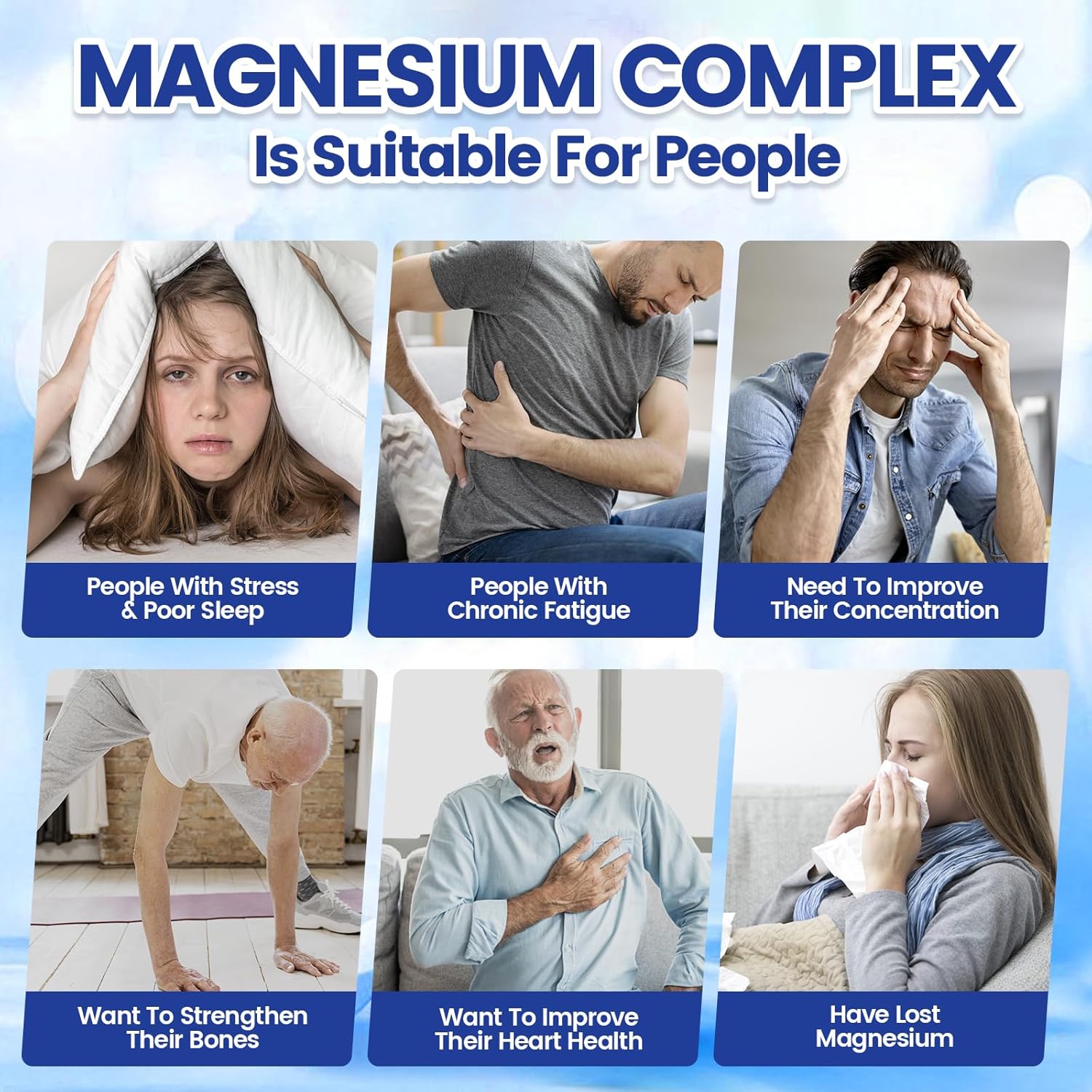Thumbnail 3 de VivoNu Magnesium Komplex (8 Formen) hochdosiert – 90 Kapseln mit 1.000 mg Magnesium