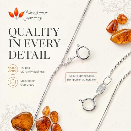 Thumbnail 7 de SilverAmber Jewellery UK 925 Sterling Silver 18" Delicate Italian Curbs Chain Necklace (0.52 mm) – GCH00518
