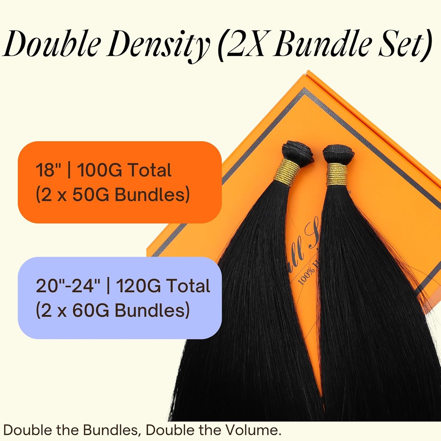 Detalle 2 de Full Shine Hand Tied Weft Hair Extensions - 24 Inch, 120g, Jet Black