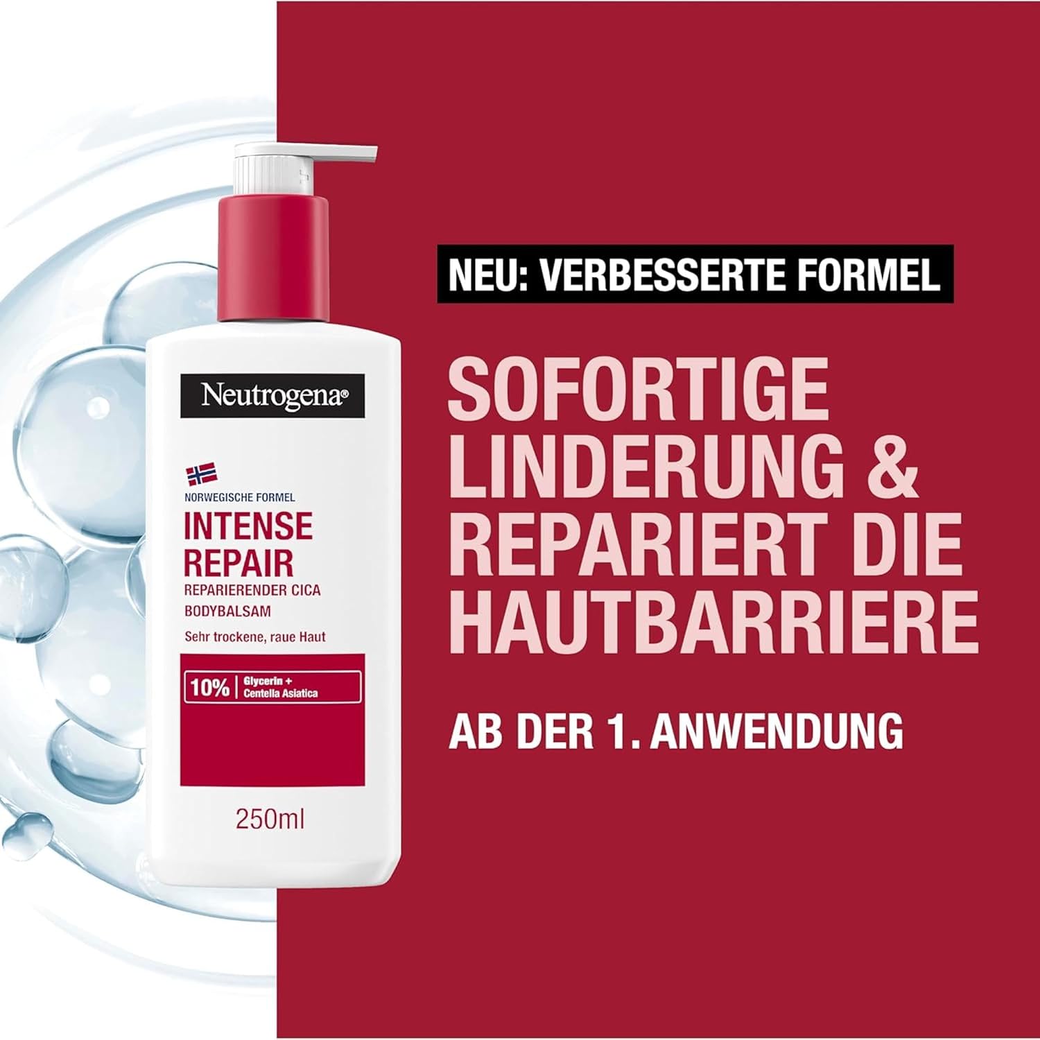 Thumbnail 1 de Neutrogena Intense Repair Reparierender CICA Bodybalsam mit Glycerin & Centella Asiatica – nicht fettende Körperlotion für sehr trockene Haut (250 ml)