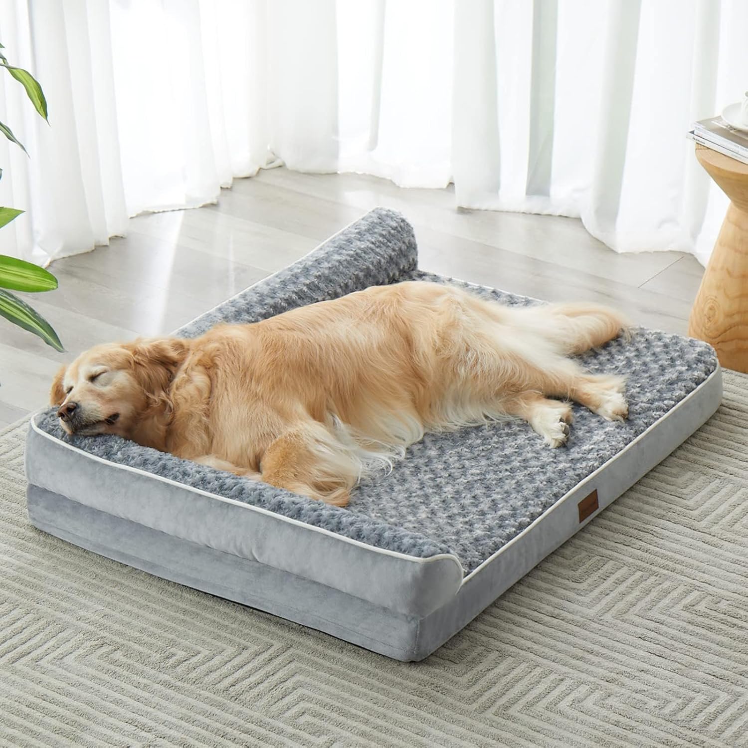 Detalle de Quilmfoam Orthopedic Dog Bed for Large Dogs – Large, Waterproof, Removable Cover